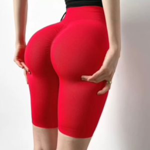 Red Just Peachy Biker Shorts